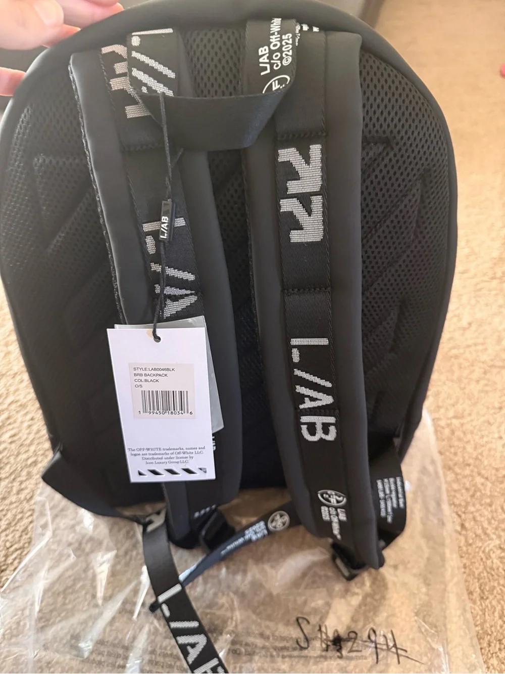 Off-White Black Backpack with White OFF Circle Logo